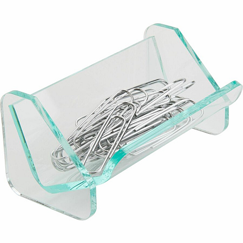 Lorell Paper Clip Holder Acrylic - Green, Transparent - 1 Each (LLR80660)