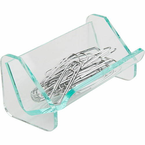 Lorell Paper Clip Holder Acrylic - Green, Transparent - 1 Each (LLR80660)