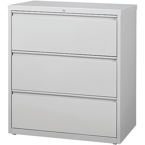 Lorell Fortress Series Lateral File 36" Width x 18.6" Depth x 40.3" Height - 3 x Drawer(s) for File - Letter, Legal, A4 - Lateral - Locking Drawer, Magnetic Label Holder, Ball-bearing Suspension, Leveling Glide, Locking Bar, Hanging Rail - Ligh (LLR88029)