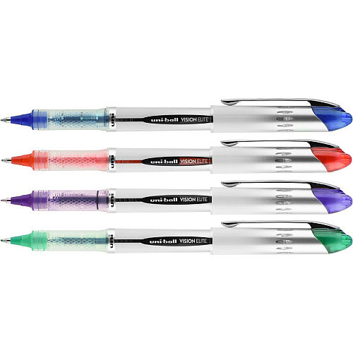 uni-ball uniball&trade; Vision Elite Rollerball Pen 0.8 mm Bold Pen Point - Refillable - Blue, Red, Green, Violet Ink - Pigment-based - 4 / Pack (69094PP)
