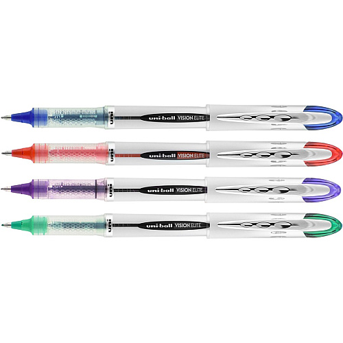 uni-ball uniball&trade; Vision Elite Rollerball Pen 0.8 mm Bold Pen Point - Refillable - Blue, Red, Green, Violet Ink - Pigment-based - 4 / Pack (69094PP)