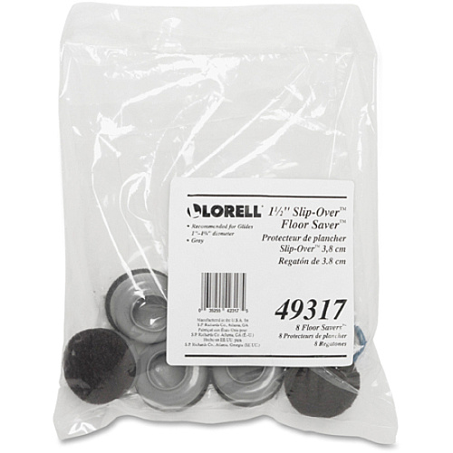 Lorell Slip-Over Floor Savers Gray - Vinyl - 8/Pack (LLR49317)