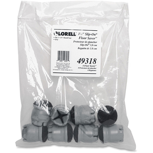 Lorell 1.5" Slip-on Floor Savers Gray - Vinyl - 8/Pack (LLR49318)