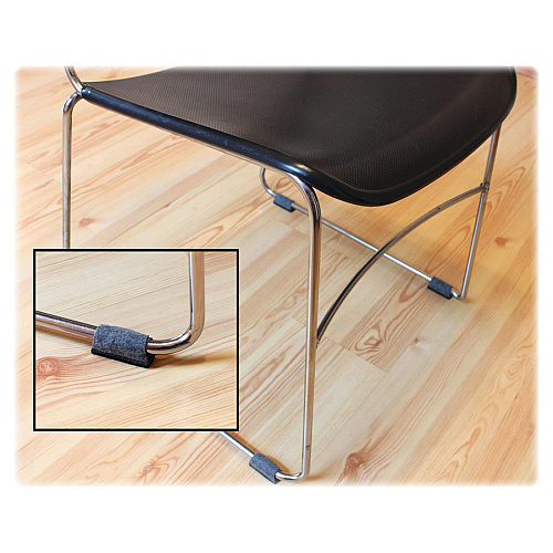 Lorell Wraparound Floor Savers Gray - Vinyl - 16/Pack (LLR49319)