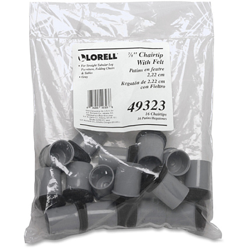 Lorell Replacement Chair Tips with Felt Gray - 16 / Bag (LLR49323)