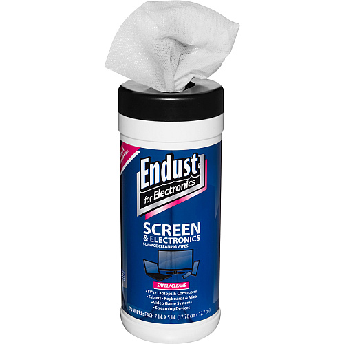 Endust LCD & Plasma Pop-Up Wipes 70ct. For Touchscreen Device, Display Screen, Smartphone - Soft, Non-abrasive, Alcohol-free, Ammonia-free - 70 / Pack - 6 / Carton - White (11506P6)