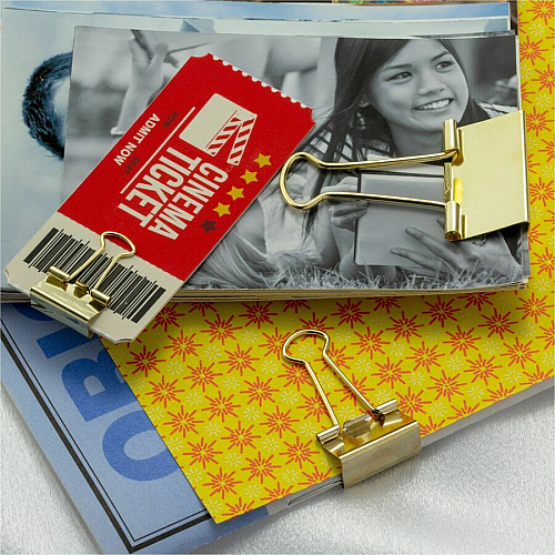 Officemate Assorted Size Binder Clips Gold - Metal - 30 / Pack (31022)