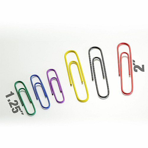 Officemate Coated Paper Clips, 450/Pack Jumbo - No. 2 - Assorted - 450 / Pack (97227)