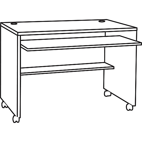 Lorell Essentials Computer Workstation 1 Shelf(ves) - 29.50" Height x 41.38" Width x 23.63" Depth - Mahogany - 1 Each (LLR48085)