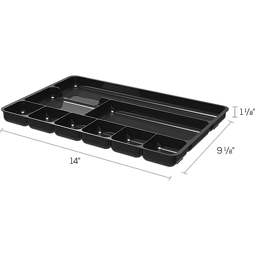 Deflecto Sustainable Office Drawer Organizer 9 Compartment(s) - 1.13" Height x 14" Width x 9.13" Depth - 30% Recycled - Black - 1 Each (38104)