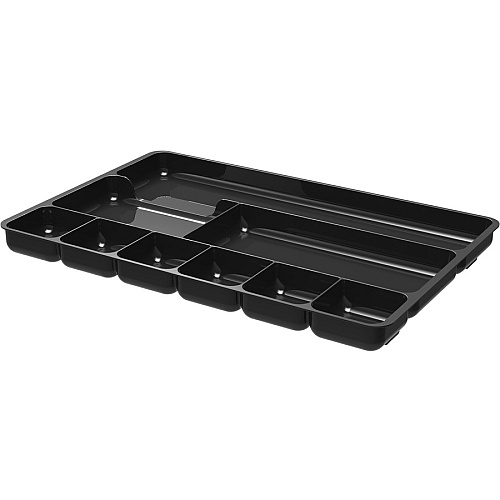 Deflecto Sustainable Office Drawer Organizer 9 Compartment(s) - 1.13" Height x 14" Width x 9.13" Depth - 30% Recycled - Black - 1 Each (38104)