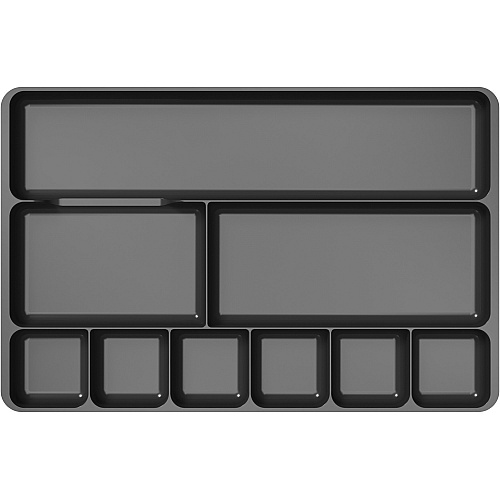 Deflecto Sustainable Office Drawer Organizer 9 Compartment(s) - 1.13" Height x 14" Width x 9.13" Depth - 30% Recycled - Black - 1 Each (38104)