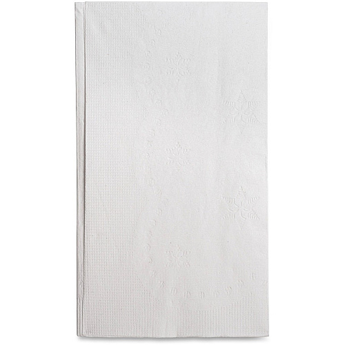 Genuine Joe Embossed Dinner Napkins 2 Ply - 1/8 Fold - 17" Width x 15" Length - White - 100/Pack - 30 / Carton (GJO11253)