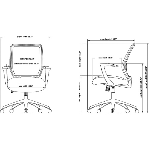 Lorell Executive Mid-back Work Chair Black Seat Color - 5-star Base - Black - 1 Each (LLR84868)