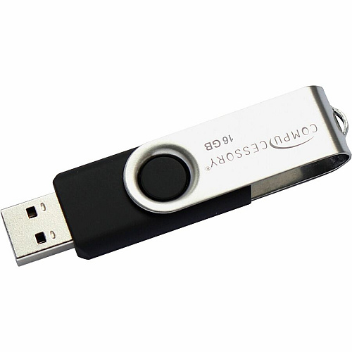 Compucessory Password Protected USB Flash Drives 16 GB - USB 2.0 - 12 MB/s Read Speed - 5 MB/s Write Speed - Aluminum - 1 Year Warranty - 1 Each (26467)