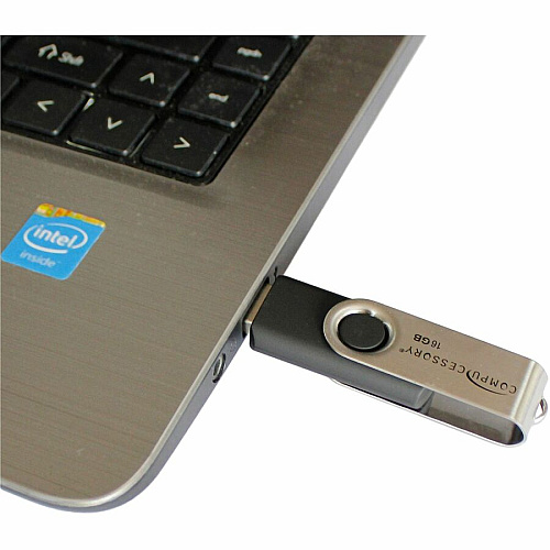 Compucessory Password Protected USB Flash Drives 16 GB - USB 2.0 - 12 MB/s Read Speed - 5 MB/s Write Speed - Aluminum - 1 Year Warranty - 1 Each (26467)