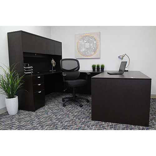 Lorell Mesh-Back Executive Chair Black Fabric Seat - Black Mesh Back - 5-star Base - Black, Silver - Fabric - 1 Each (LLR60622)