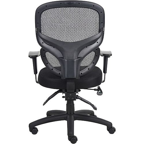 Lorell Mesh-Back Executive Chair Black Fabric Seat - Black Mesh Back - 5-star Base - Black, Silver - Fabric - 1 Each (LLR60622)