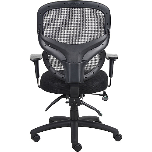 Lorell Mesh-Back Executive Chair Black Fabric Seat - Black Mesh Back - 5-star Base - Black, Silver - Fabric - 1 Each (LLR60622)