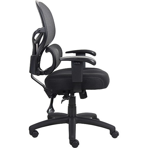 Lorell Mesh-Back Executive Chair Black Fabric Seat - Black Mesh Back - 5-star Base - Black, Silver - Fabric - 1 Each (LLR60622)