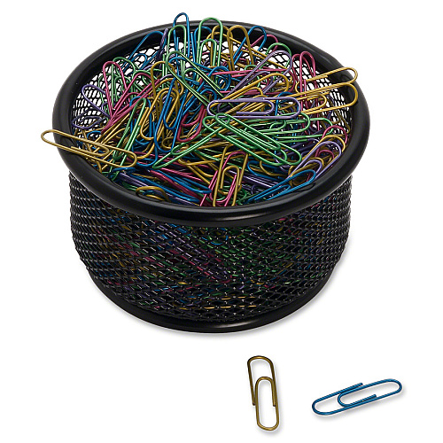 Lorell Mesh Wire Pencil Cup Holder 3.8" Height x 2.1" Width - Steel - Black - 1 Each (LLR84150)