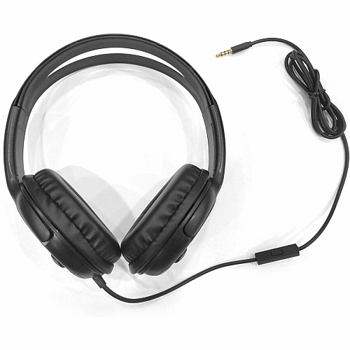 Compucessory Stereo Headset with Built-in Microphone Stereo - Mini-phone (3.5mm) - Wired - 32 Ohm - 20 Hz to 20 kHz - Over-the-head - Binaural - Circumaural - 3.93 ft Cable - Black - 1 Each (15153)