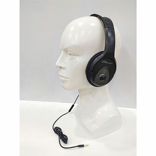 Compucessory Stereo Headset with Built-in Microphone Stereo - Mini-phone (3.5mm) - Wired - 32 Ohm - 20 Hz to 20 kHz - Over-the-head - Binaural - Circumaural - 3.93 ft Cable - Black - 1 Each (15153)