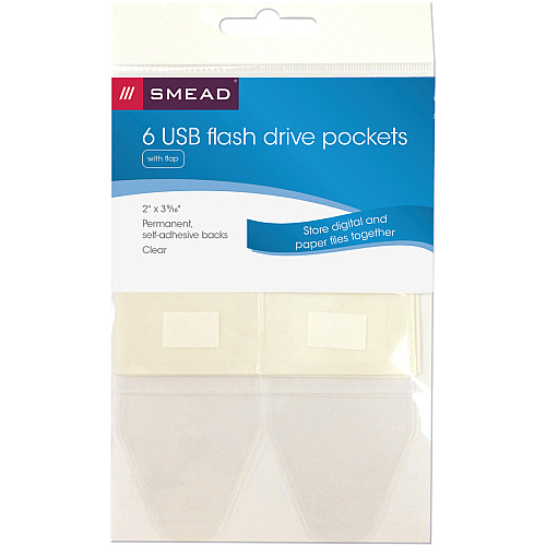 Smead Self-Adhesive USB Flash Drive Pocket Poly - Clear (68150)