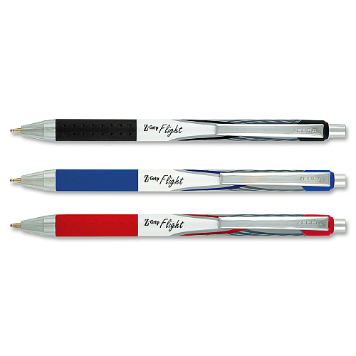Zebra Pen Z-Grip Flight Retractable Pens 1.2 mm Bold Pen Point - Retractable - Red Ink - 12 / Pack (21930)