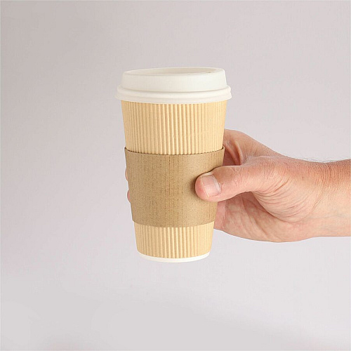 Genuine Joe Protective Corrugated Cup Sleeves Brown - 50/Pack - 20 / Carton (GJO19049CT)
