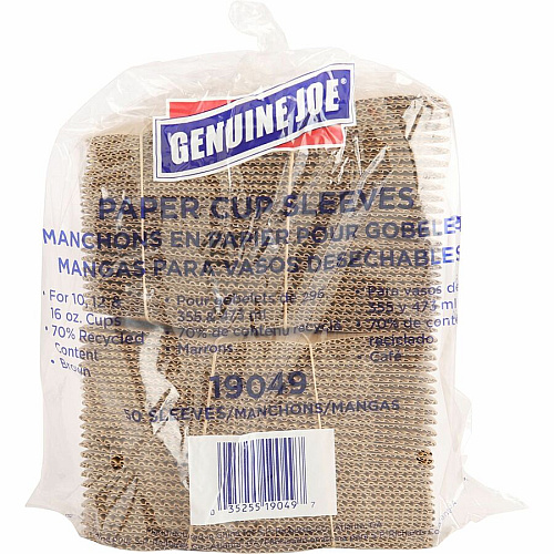 Genuine Joe Protective Corrugated Cup Sleeves Brown - 50/Pack - 20 / Carton (GJO19049CT)