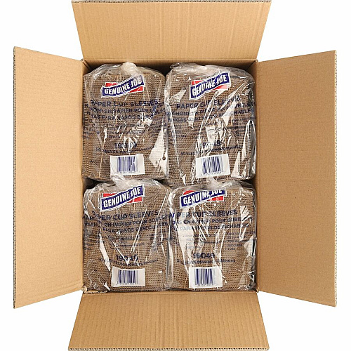 Genuine Joe Protective Corrugated Cup Sleeves Brown - 50/Pack - 20 / Carton (GJO19049CT)