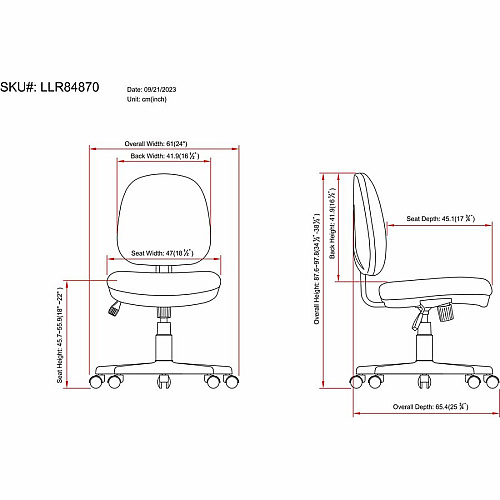 Lorell Contoured Back Tilt Task Chair Black - Plastic - 1 Each (84870)