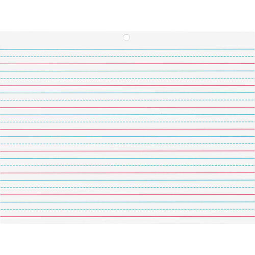Pacon Multi-Sensory Raised Ruled Paper, 5/8" Short Rule, 8.5 x 11, 100/Pad 100 Sheets - Wide Ruled Front Ruling - 0.63" Ruled - Ruled Margin - Letter - 8 1/2" x 11" Sheet Size - White Paper - Chipboard Cover - 1 Pad (2471)