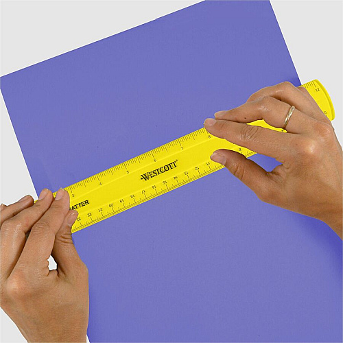 Westcott Shatterproof Ruler 11.8" Length - 1/16 Graduations - Metric Measuring System - Translucent Assorted - 1 Each (14381)