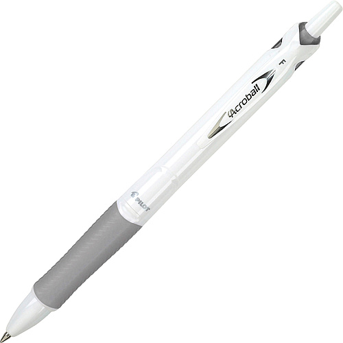 Pilot Acroball .7mm Retractable Pens 0.7 mm Fine Pen Point - Refillable - Retractable - Black Ink - Advanced Ink - White Barrel - 2 / Pack (31895)
