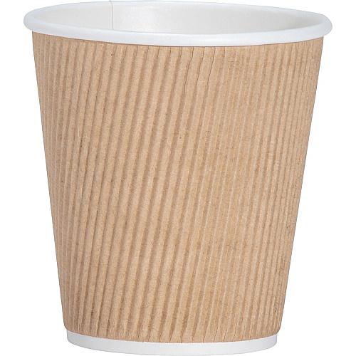 Genuine Joe 10 oz Rippled Hot Cups 10 fl oz - Brown - Beverage, Hot Drink - 25 / Pack (GJO11256)