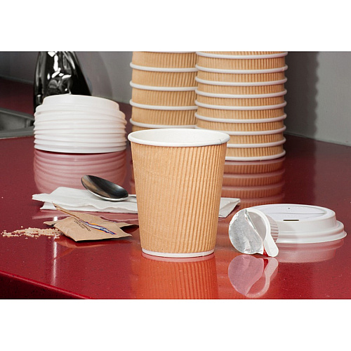 Genuine Joe Hot Cup Protective Lids Polystyrene - White - 50 / Pack (GJO11259)