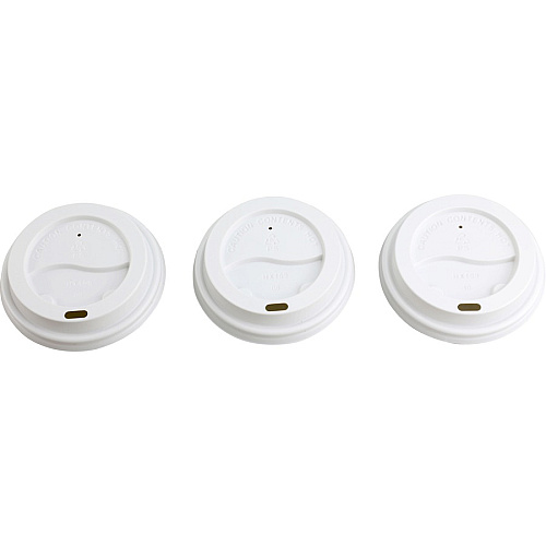 Genuine Joe Hot Cup Protective Lids Polystyrene - White - 50 / Pack (GJO11259)