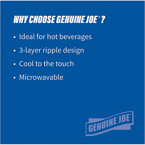 Genuine Joe 12 oz Rippled Hot Cups 12 fl oz - Brown - Beverage, Hot Drink - 25 / Pack (GJO11260)