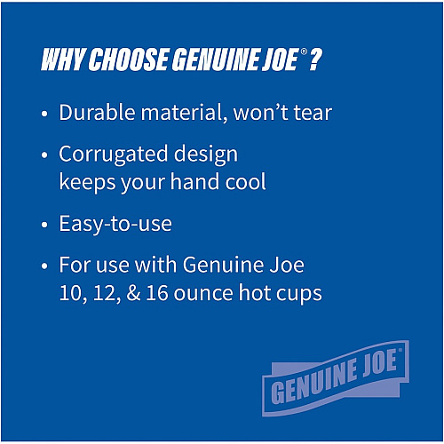 Genuine Joe Protective Corrugated Cup Sleeves Brown - 50 / Pack (GJO19049)