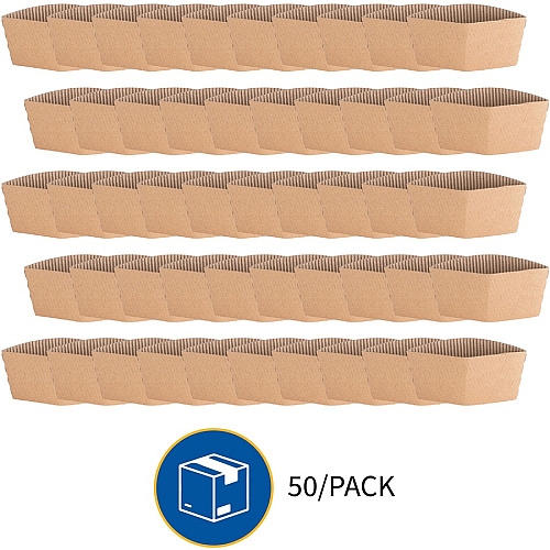 Genuine Joe Protective Corrugated Cup Sleeves Brown - 50 / Pack (GJO19049)