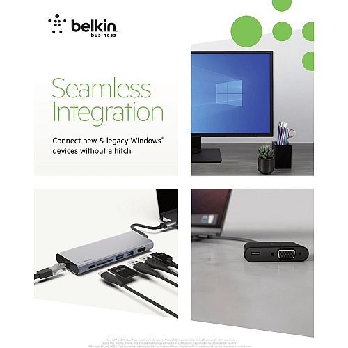Belkin USB 3.0 to Gigabit Ethernet GbE Network Adapter 10/100/1000 USB 3.0 - 1 Gbit/s Data Transfer Rate - 1 Port(s) - 1 x Network (RJ-45) - Twisted Pair - 10/100/1000Base-T (B2B048)