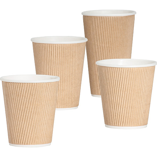 Genuine Joe 16 oz Rippled Hot Cups 16 fl oz - Brown - Hot Drink, Beverage - 25/Pack - 20 / Carton (GJO11257CT)