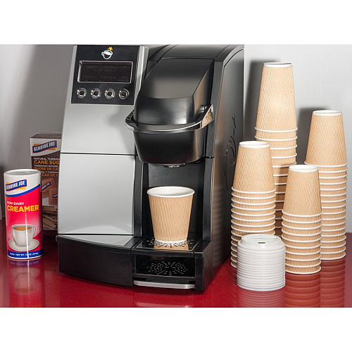 Genuine Joe 16 oz Rippled Hot Cups 16 fl oz - Brown - Hot Drink, Beverage - 25/Pack - 20 / Carton (GJO11257CT)