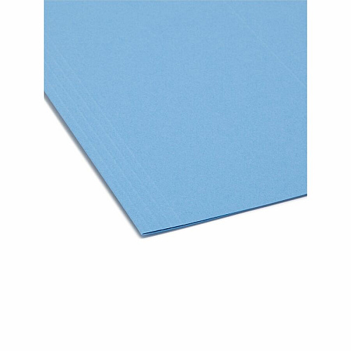 Smead 1/3 Tab Cut Letter Recycled Hanging Folder 8 1/2" x 11" - Top Tab Location - Assorted Tab Position - 11 pt. - Poly - Blue - 10% Paper Recycled - 25 / Box (64021)