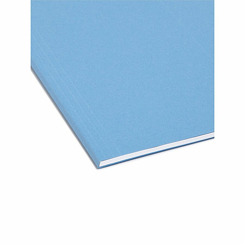 Smead 1/3 Tab Cut Letter Recycled Hanging Folder 8 1/2" x 11" - Top Tab Location - Assorted Tab Position - 11 pt. - Poly - Blue - 10% Paper Recycled - 25 / Box (64021)