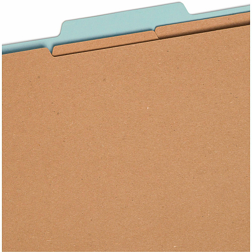 Smead 2/5 Tab Cut Letter Recycled Classification Folder 8 1/2" x 11" - 3" Expansion - 2 x 2K Fastener(s) - Top Tab Location - Right of Center Tab Position - 3 Divider(s) - 25 pt. - Blue - Eco-friendly, Durable - 100% Recycled - 10 / Box (14090)