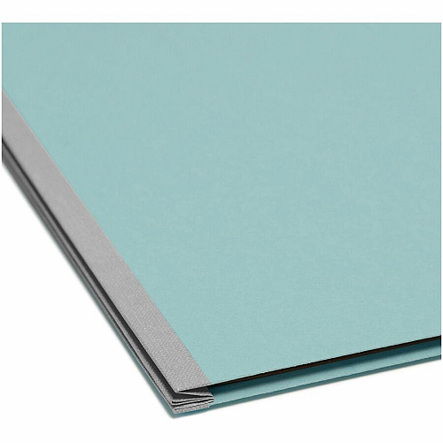 Smead 2/5 Tab Cut Legal Recycled Classification Folder 8 1/2" x 14" - 3" Expansion - 2 x 2K Fastener(s) - Top Tab Location - Right of Center Tab Position - 3 Divider(s) - 25 pt. - Pressboard - Blue - 100% Recycled - 10 / Box (19090)