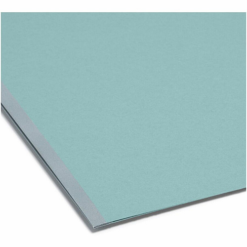 Smead 1/3 Tab Cut Letter Recycled Fastener Folder 8 1/2" x 11" - 125 Sheets Capacity - 1" Expansion - 2 x 2K Fastener(s) - Assorted Tab Position - 1 Plys - Pressboard - Blue - 100% Recycled - 25 / Box (15000)